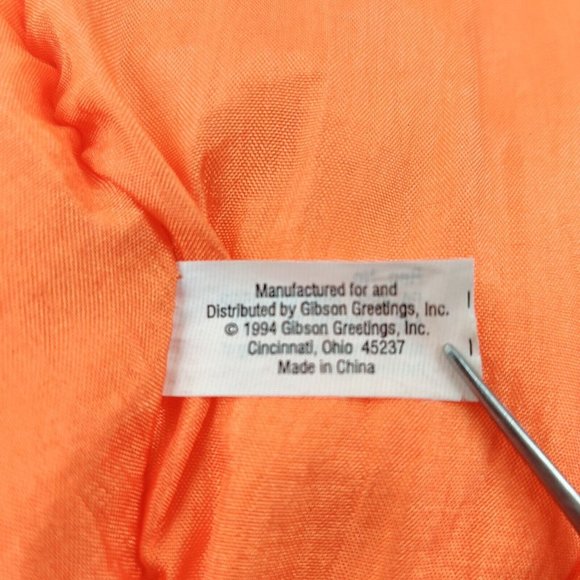 1994 Nylon Halloween Pumpkin Plush Toy Gibson Greetings Polyester Floppy 13" - Picture 8 of 11